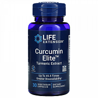 Life Extension, Curcumin Elite, экстракт куркумы, 30 вегетарианских капсул