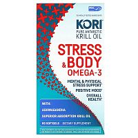 Kori, Pure Antarctic Krill Oil, Stress &amp; Body Omega-3 with Ashwagandha, 80 Softgels