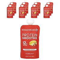 Designer Wellness, Protein Smoothie, Strawberry Banana, 12 Packs, 4.2 oz (120 g) Each