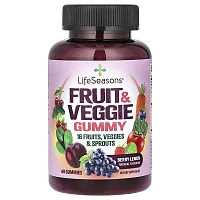 LifeSeasons, Fruit &amp; Veggie Gummy, Berry Lemon, 60 Gummies