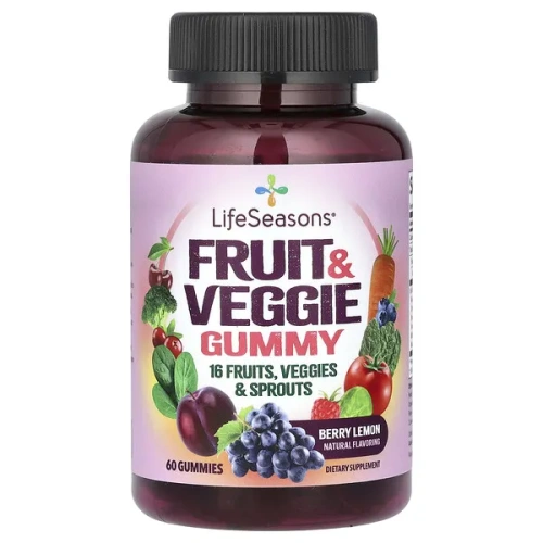 LifeSeasons, Fruit &amp; Veggie Gummy, Berry Lemon, 60 Gummies