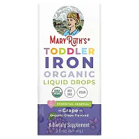 MaryRuth&#x27;s, Toddler Iron Organic Liquid Drops, 1-3 Years, Grape, 2 fl oz (60 ml)