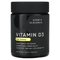 Sports Research, Vitamin D3, High Potency, 25 mcg (1,000 IU), 360 Softgels