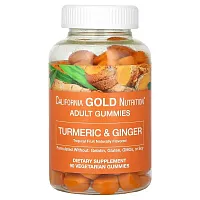 California Gold Nutrition, Turmeric with Ginger Gummies, Natural Tropical Fruit, 90 Vegetarian Gummies