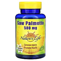 Nature&#x27;s Life, Saw Palmetto, 580 mg, 100 Vegetarian Capsules