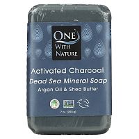 One with Nature, Triple Milled Mineral Soap Bar, Activated Charcoal, 7 oz (200 g)