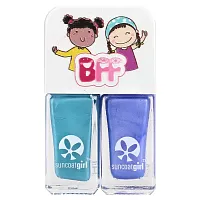 SuncoatGirl, Twinnies Nail Polish Duo Set, Creamy Turquoise &amp; Shimmery Sky Blue, 2 Piece Set