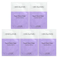 Idealove, Purple Flower Power, Hydrating &amp; Relaxing, 5 Beauty Sheet Masks, 0.85 fl oz (25 ml) Each