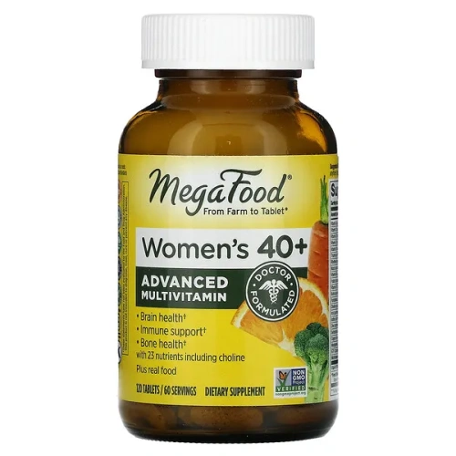 MegaFood, Women&#x27;s 40+ Advanced Multivitamin, 120 Tablets