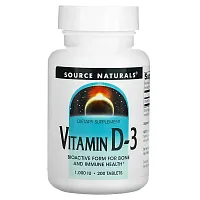 Source Naturals, Vitamin D-3, 1,000 IU, 200 Tablets