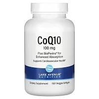 Lake Avenue Nutrition, CoQ10 with Bioperine, 100 mg, 150 Softgels