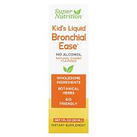 Super Nutrition, Kid's Liquid Bronchial Ease, без спирта, вишня, 30 мл (1 жидк. унция)