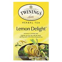 Twinings, Травяной чай, лимонное наслаждение, без кофеина, 20 отдельных чайных пакетиков, 1,41 унц. (40 г)