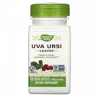 Nature's Way, Толокнянка обыкновенная (Uva Ursi), листья, 480 мг, 100 веганских капсул