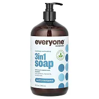 Everyone, 3 in 1 Soap, Body Wash, Bubble Bath, Shampoo, Pacific Eucalyptus, 32 fl oz (946 ml)