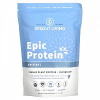 Sprout Living, Epic Protein, органический растительный протеин и суперфуды, классический вкус, 455 г (1 фунт)