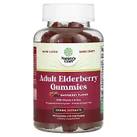 Nature&#x27;s Craft, Adult Elderberry Gummies with Vitamin C &amp; Zinc, Raspberry, 90 Gummies