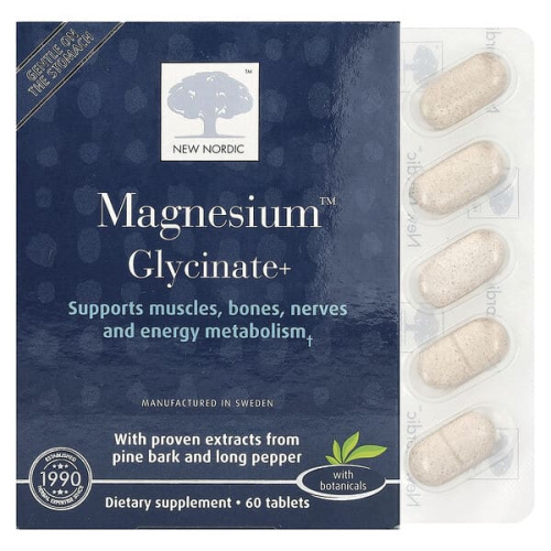 New Nordic, Magnesium™ Glycinate+, 60 Tablets