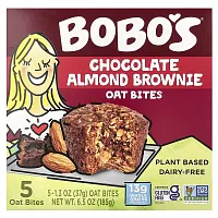 Bobo&#x27;s Oat Bars, Chocolate Almond Brownie Oat Bites, 5 Bites 1.3 oz (37 g) Each