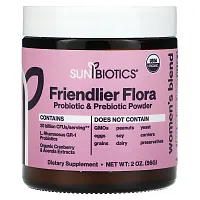 Sunbiotics, Friendlier Flora, Women&#x27;s Blend, Probiotic &amp; Prebiotic Powder, 2 oz (56 g)