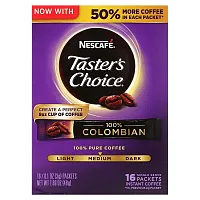 Nescafé, Taster&#x27;s Choice, Instant Coffee, 100% Colombian, Medium Roast, 16 Packets, 0.1 oz (3 g) Each