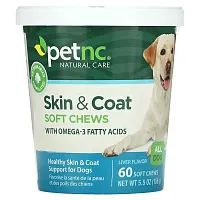 petnc NATURAL CARE, Skin &amp; Coat, All Dog, Liver, 60 Soft Chews, 5.5 oz (156 g)