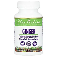 Paradise Herbs, Ginger, 60 Vegetarian Capsules