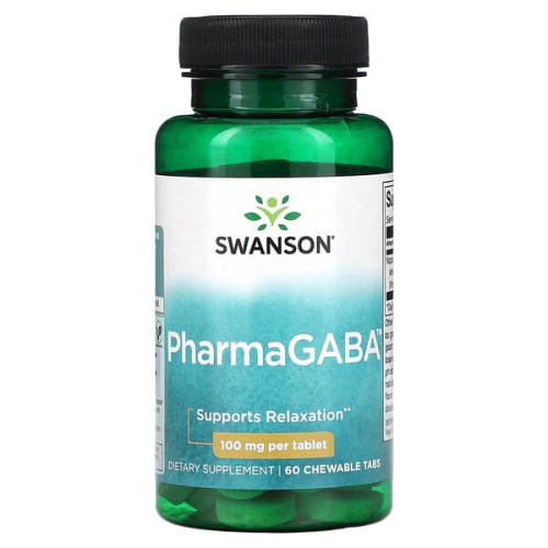 Swanson, PharmaGABA, 100 mg , 60 Chewable Tabs