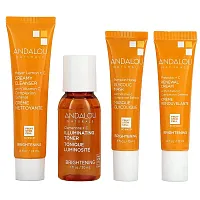 Andalou Naturals, The Brightening Routine Set, 4 Piece Set