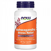 NOW Foods, Ashwagandha Stress Relief`` 60 растительных капсул