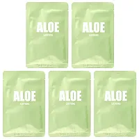 Lapcos, Aloe Soothing Sheet Mask Set, 5 Sheets, 1.11 fl oz (33 ml) Each