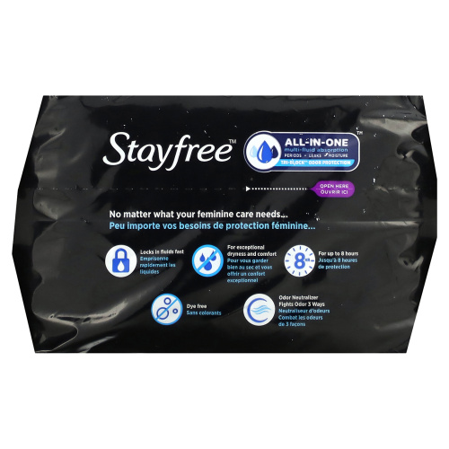 Stayfree, Ultra Thin, Overnight with Wings`` 40 подушечек фото 4