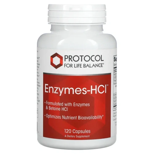 Protocol for Life Balance, Enzymes-HCl, 120 Capsules