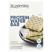 WonderSlim, Protein Wafer Bar, Lemon, 5 Packets, 1.45 oz (41 g) Each