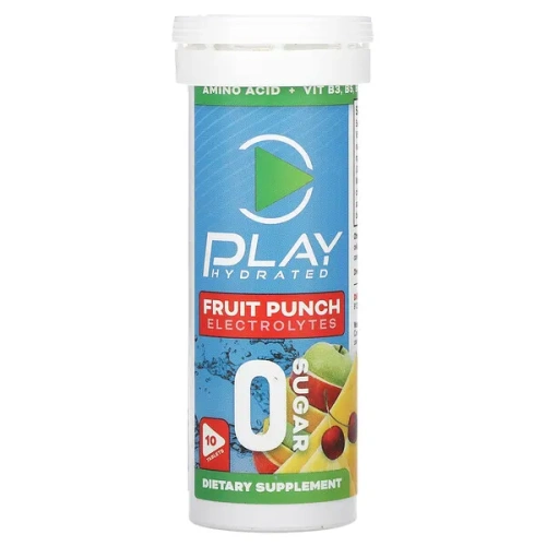 Play Hydrated, Electrolytes, Fruit Punch, 10 Tablets