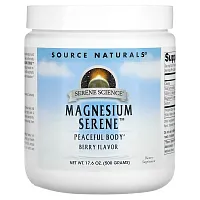 Source Naturals, Magnesium Serene, Berry Flavor, 17.6 oz. (500 g)