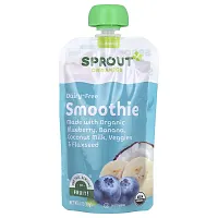 Sprout Organics, Baby Food, Smoothie, 12 Months &amp; Up, Blueberry, Banana, Coconut Milk, Veggies &amp; Flaxseed, 4 oz (113 g)