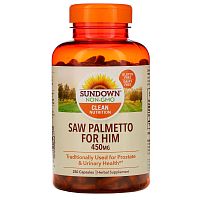 Sundown Naturals, Цельное растение, пальма сереноа, 450 мг, 250 капсул