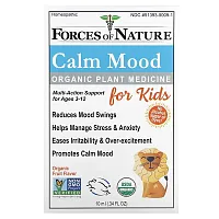 Forces of Nature, Calm Mood, Organic Plant Medicine, For Kids Ages 3-12, Fruit Flavor, 0.34 fl oz (10 ml)