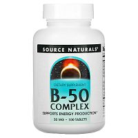 Source Naturals, комплекс B-50, 50 мг, 100 таблеток