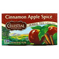 Celestial Seasonings, травяной чай, со вкусом корицы и яблока, без кофеина, 20 чайных пакетиков, 48 г (1,7 унции)