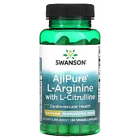 Swanson, AjiPure L-Arginine with L-Citrulline, 60 Veggie Capsules