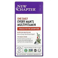 New Chapter, Every Man&#x27;s One Daily Multivitamin, 72 Vegetarian Tablets