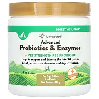 NaturVet, Advanced Probiotics &amp; Enzymes + Vet Strength PB6 Probiotic, For Dogs &amp; Cats, 4 oz (114 g)