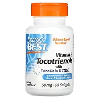 Doctor&#x27;s Best, Vitamin E Tocotrienols with TocoGaia Ultra, 50 mg, 60 Softgels