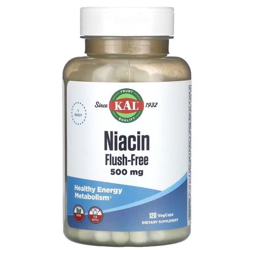 KAL, Niacin, Flush-Free, 500 mg, 120 VegCaps