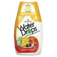 Wisdom Natural, SweetLeaf, Water Drops, Delicious Stevia Water Enhancer, Tropical Punch, 1.62 fl oz (48 ml)