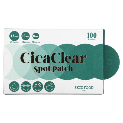 Skinfood, CicaClear Spot Patch, 100 патчей