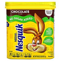 Nesquik, Nestle Powder, Chocolate, No Sugar Added, 16 oz (453.5 g)