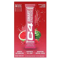 Cellucor, C4 Smart Energy Drink Mix, Strawberry Watermelon, 14 Stick Packs, 0.13 oz (3.8 g) Each